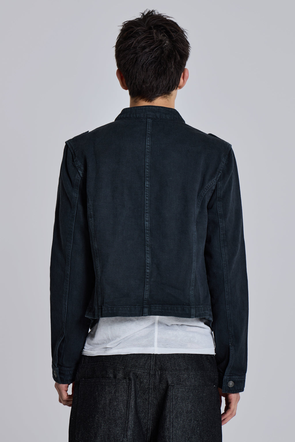 Rebel Military Jacket in Washed Black