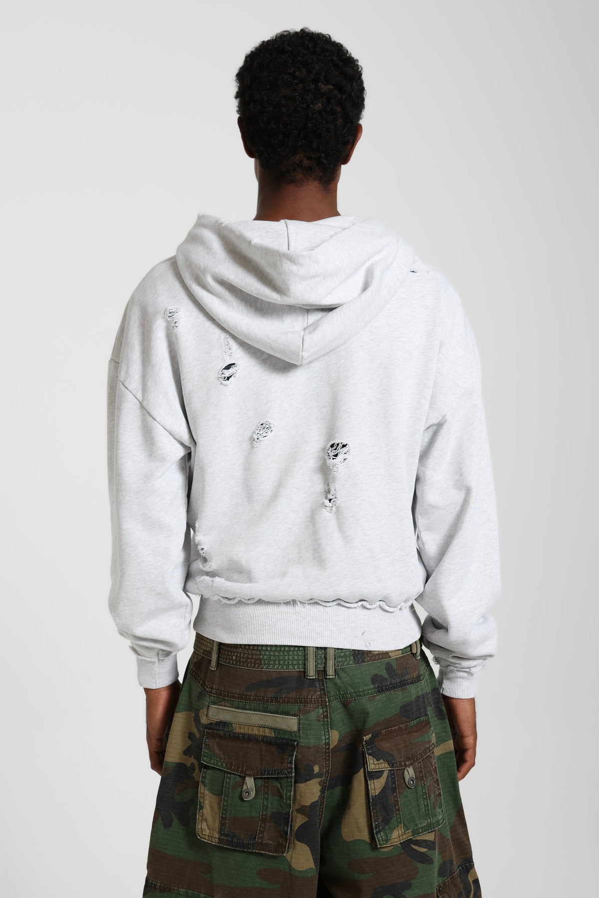 Sudadera Oversize Bitten – Gris Jaspeado.
