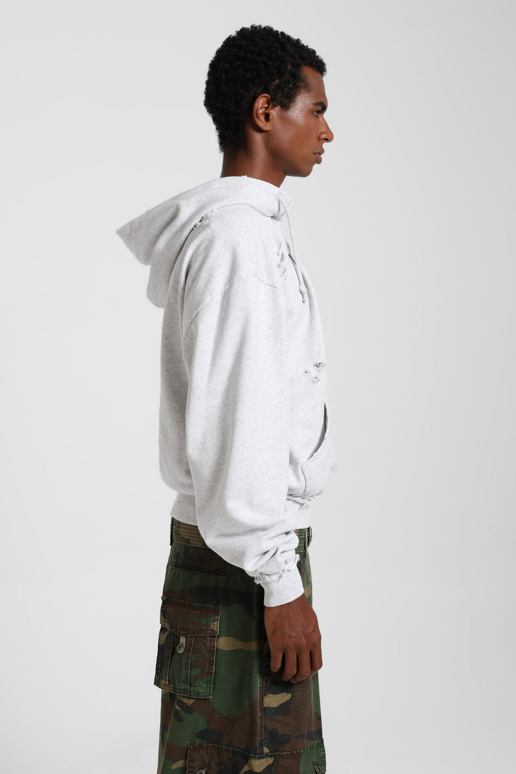 Sudadera Oversize Bitten – Gris Jaspeado.