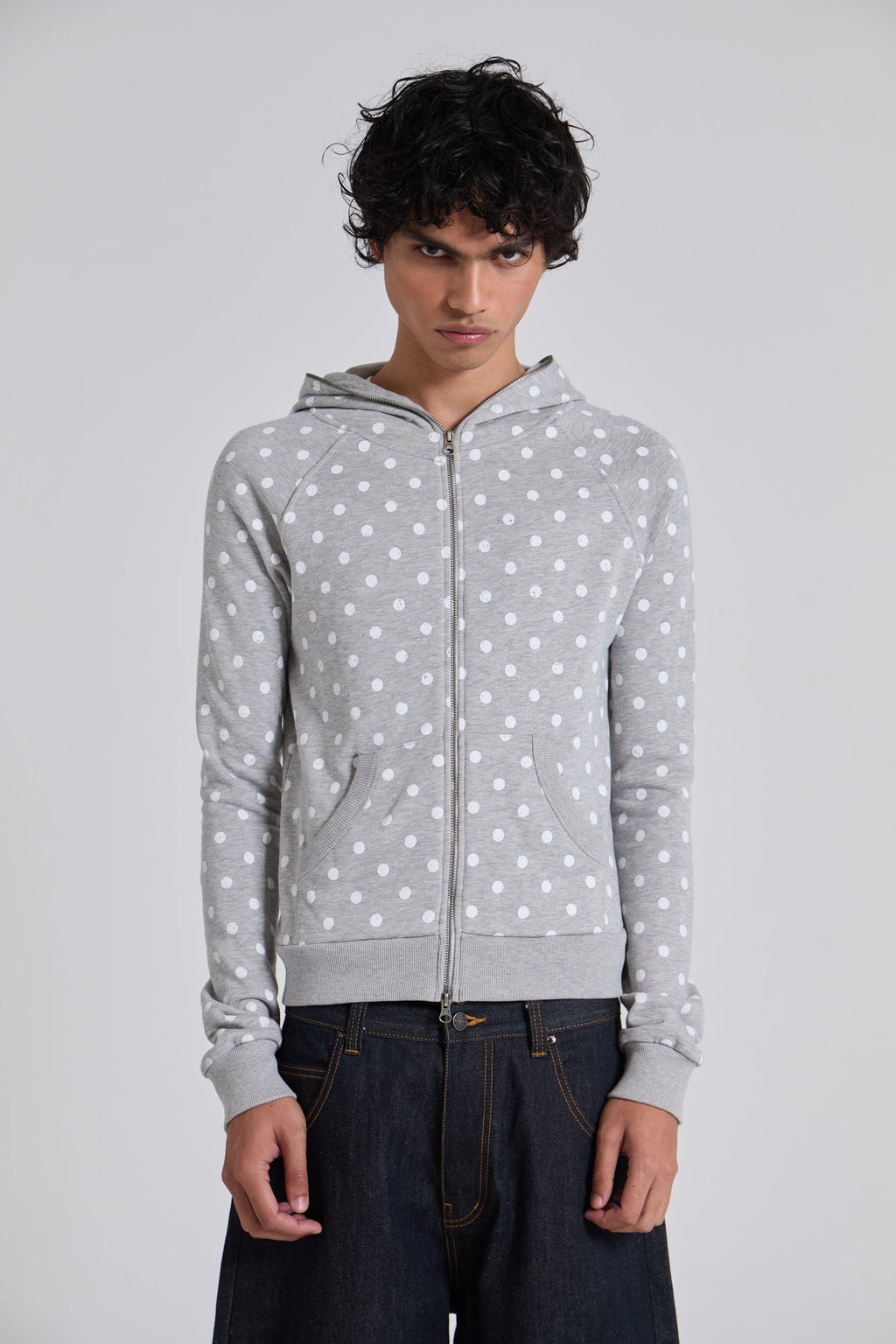Grey Polkadot Hoodie