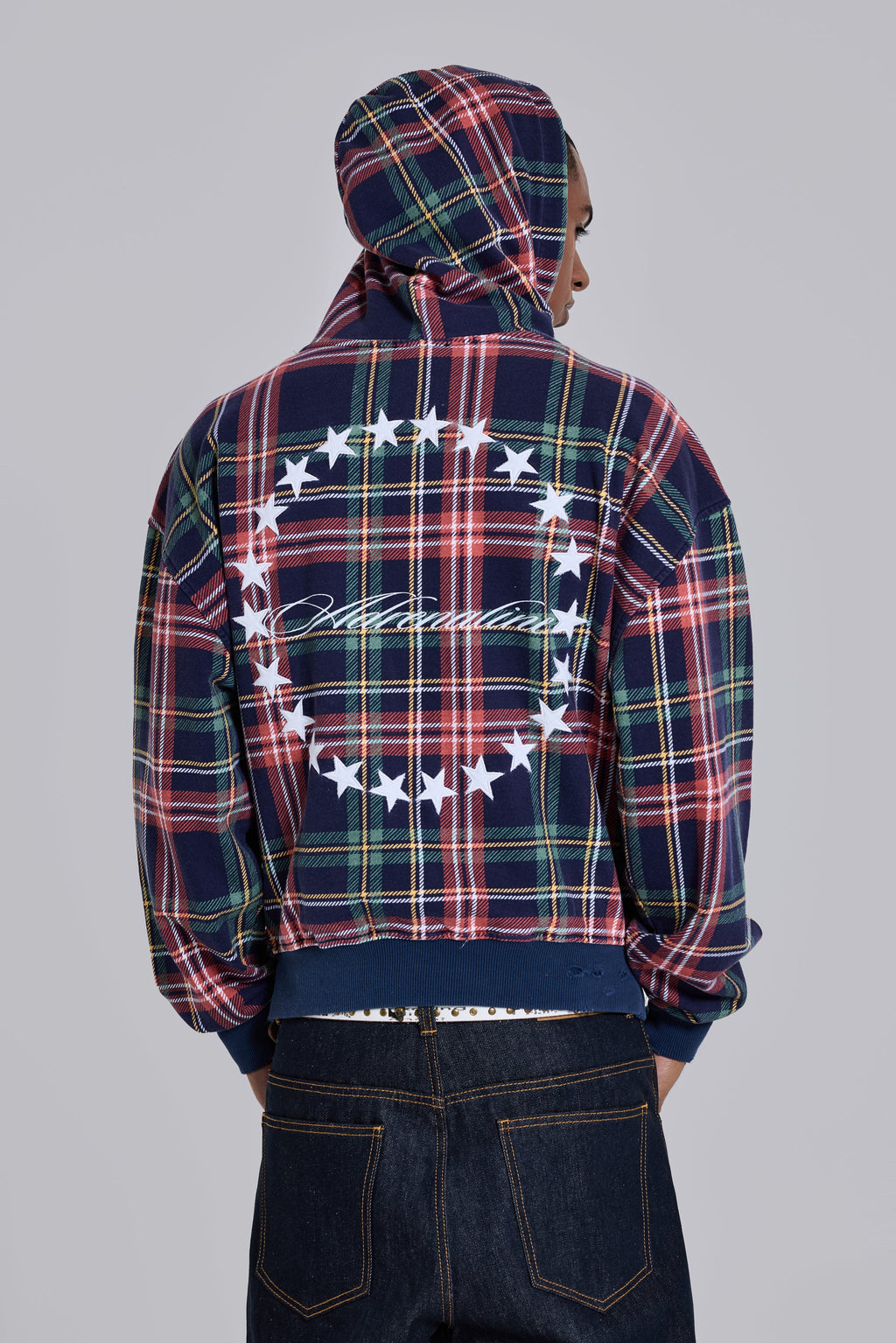 Adrenaline Oversized Checked Hoodie.