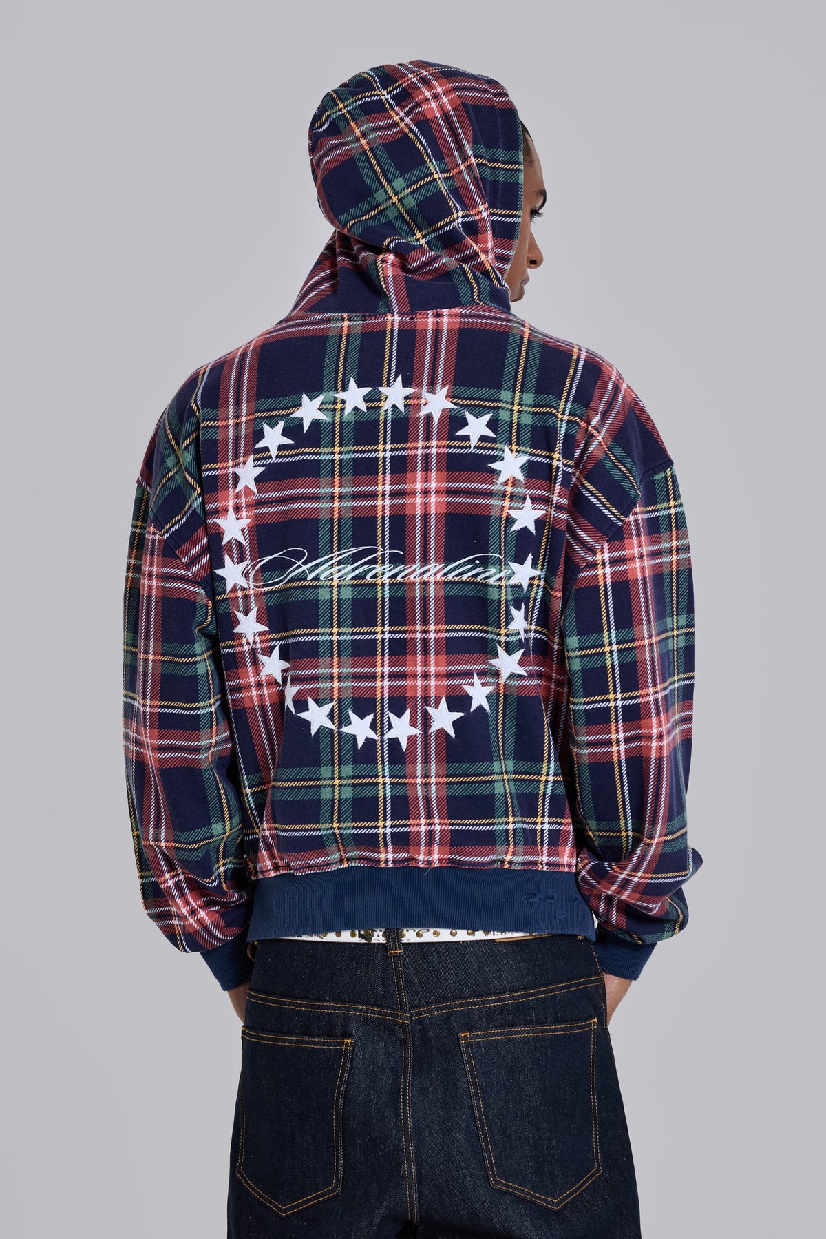 Adrenaline Oversized Checked Hoodie.