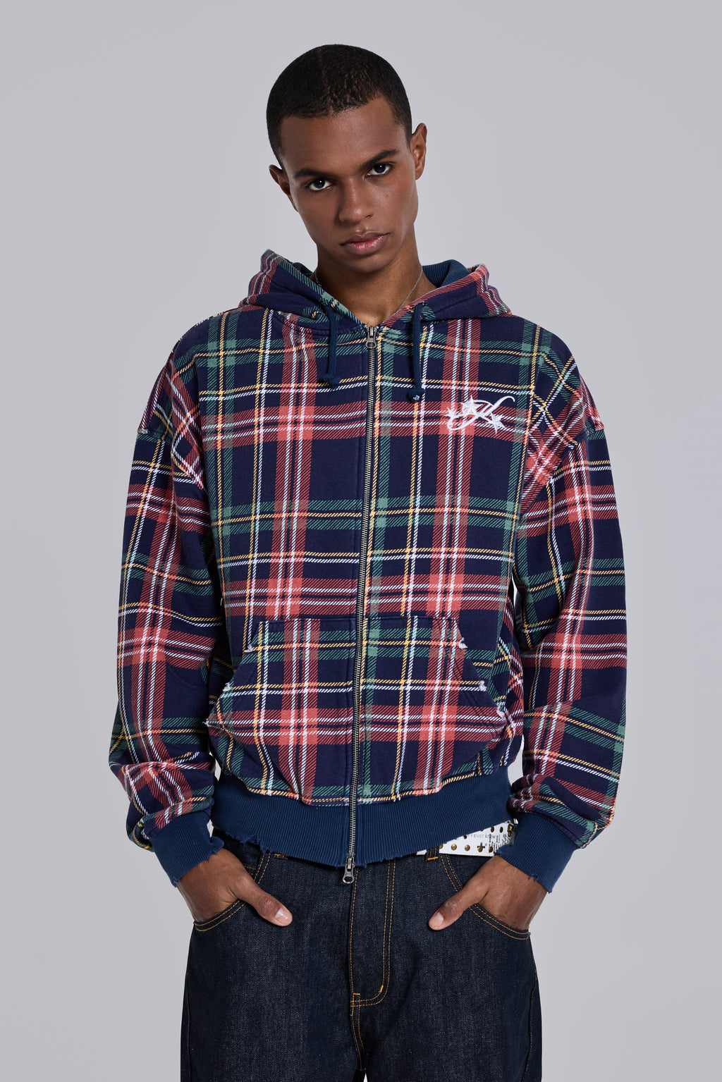 Adrenaline Oversized Checked Hoodie.
