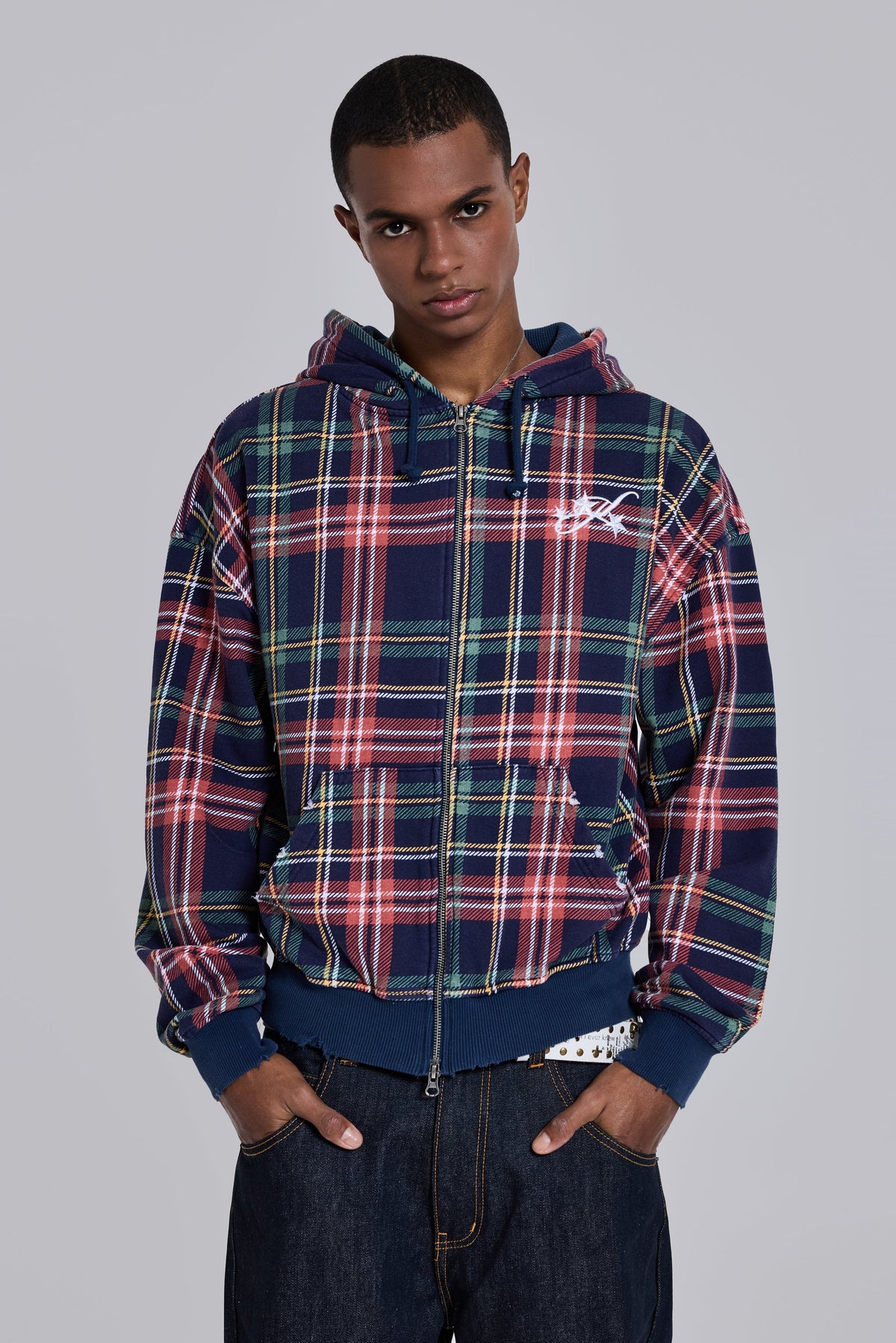 Adrenaline Oversized Checked Hoodie.