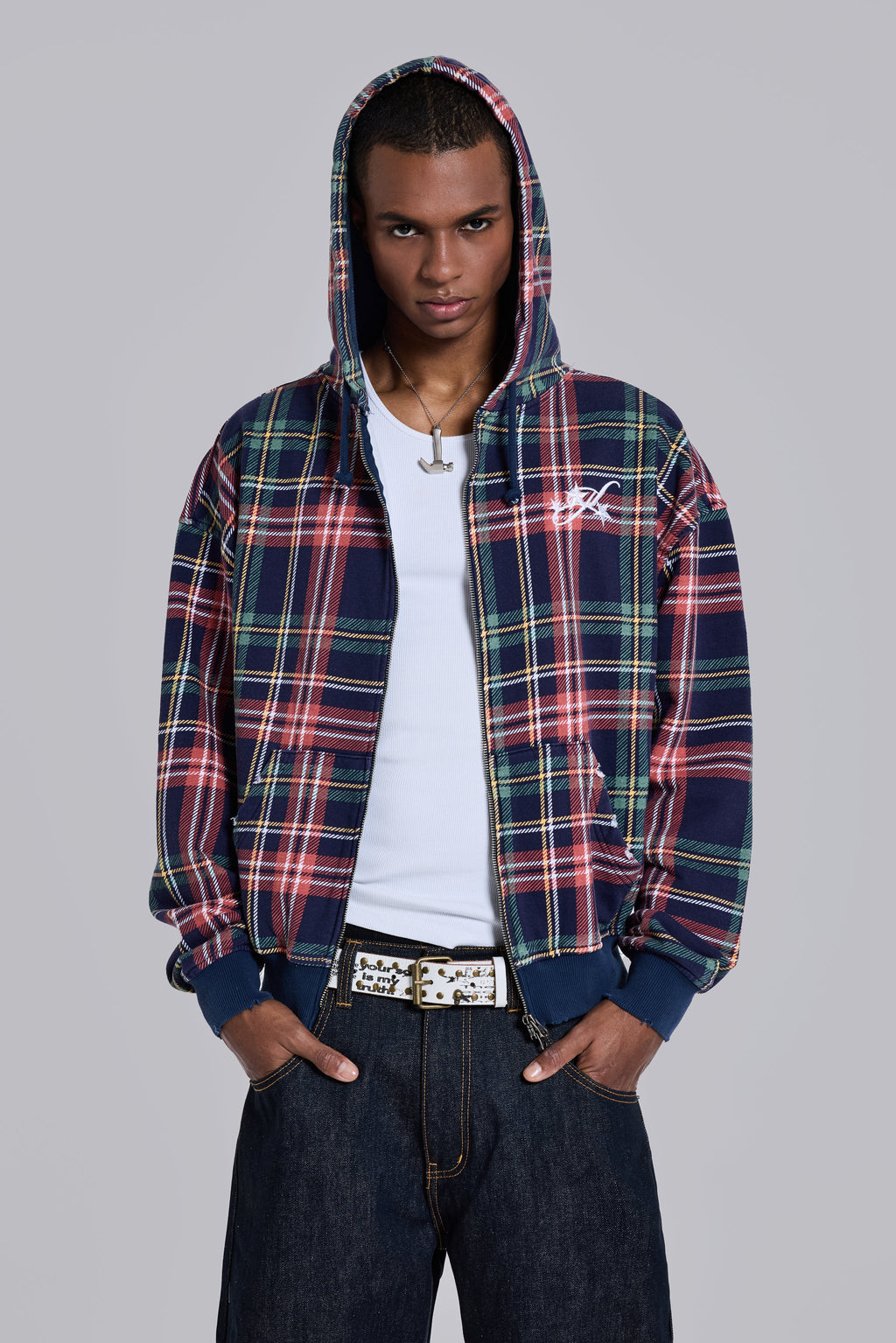 Adrenaline Oversized Checked Hoodie.