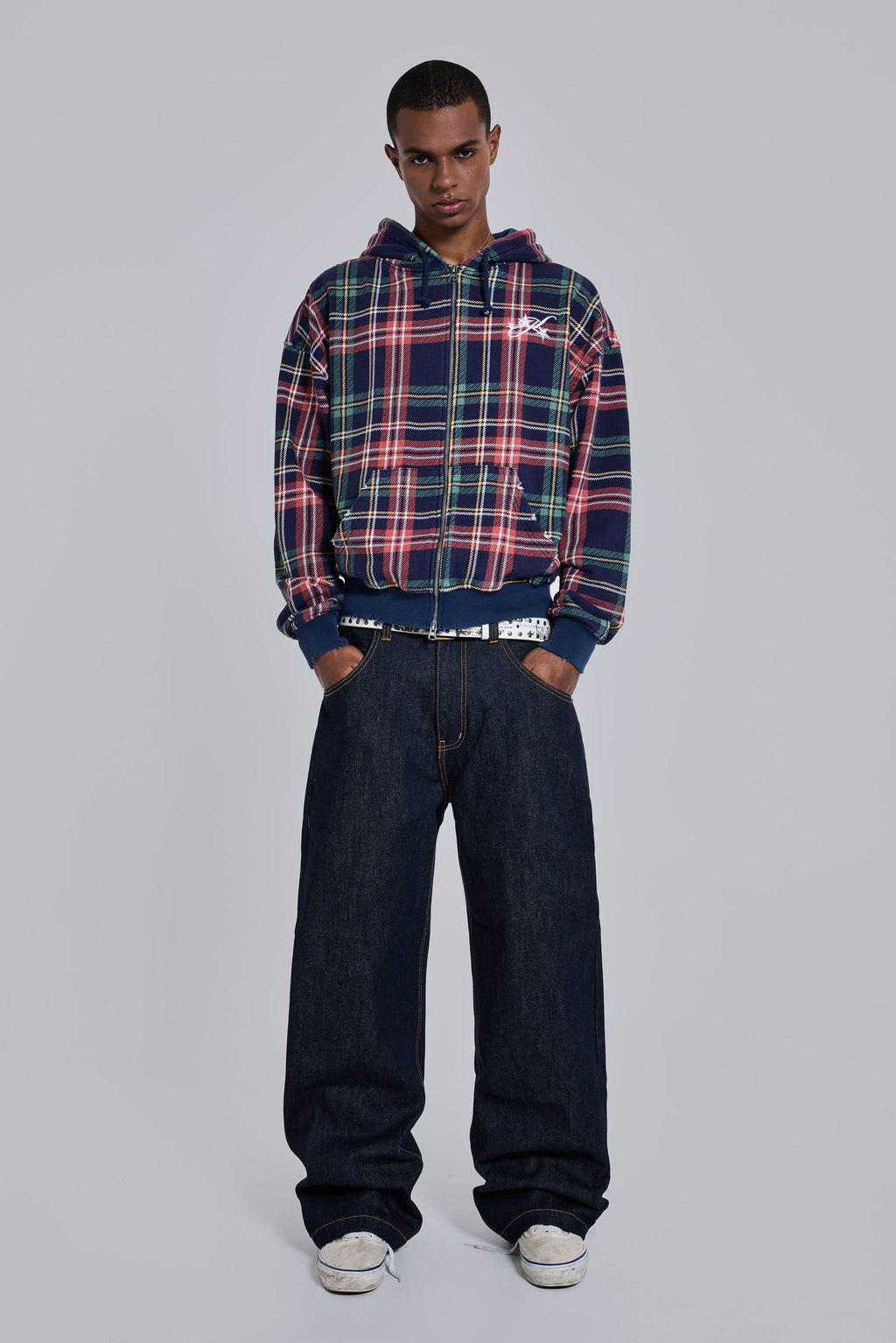 Adrenaline Oversized Checked Hoodie.