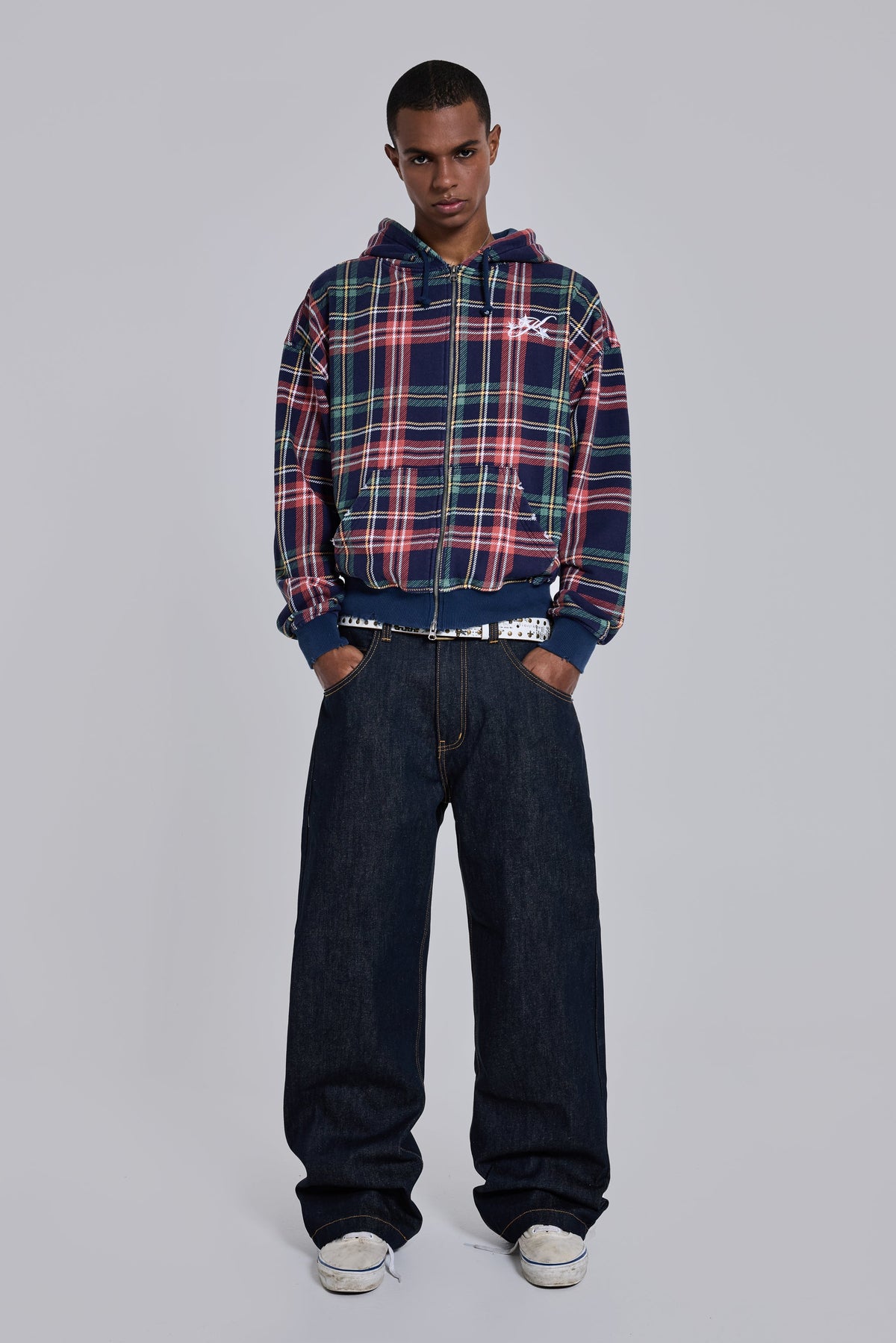 Adrenaline Oversized Checked Hoodie.