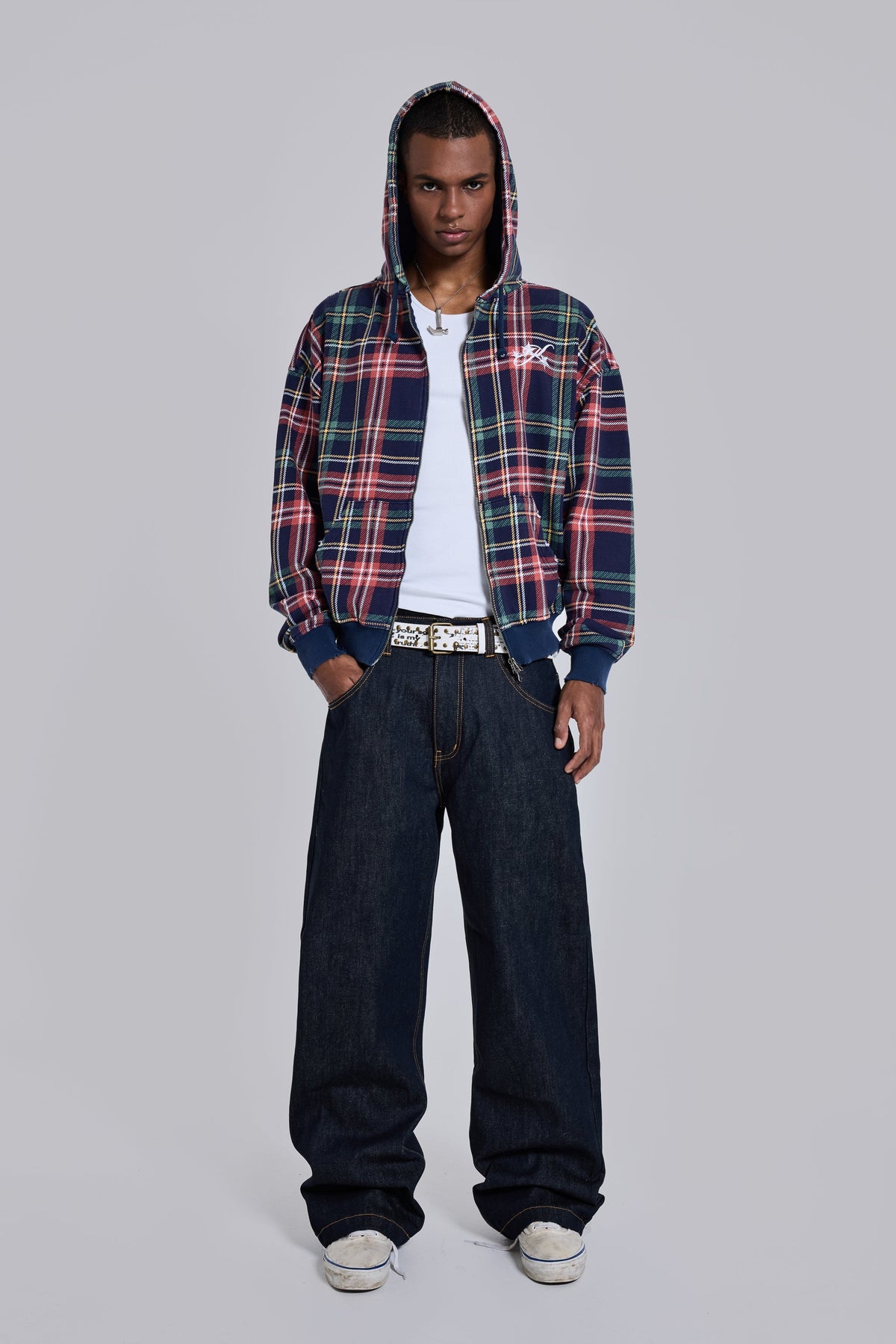 Adrenaline Oversized Checked Hoodie.