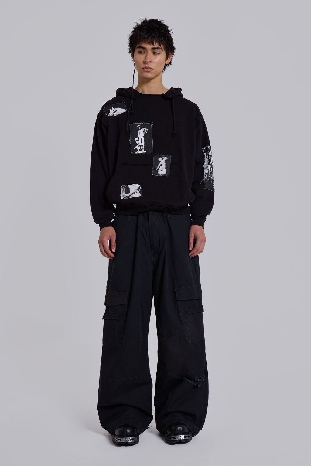 Black Devoted Patch Hoodie