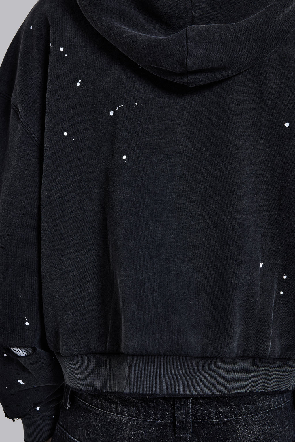 Sun Faded Waffle Zip Hoodie – Negro Lavado
