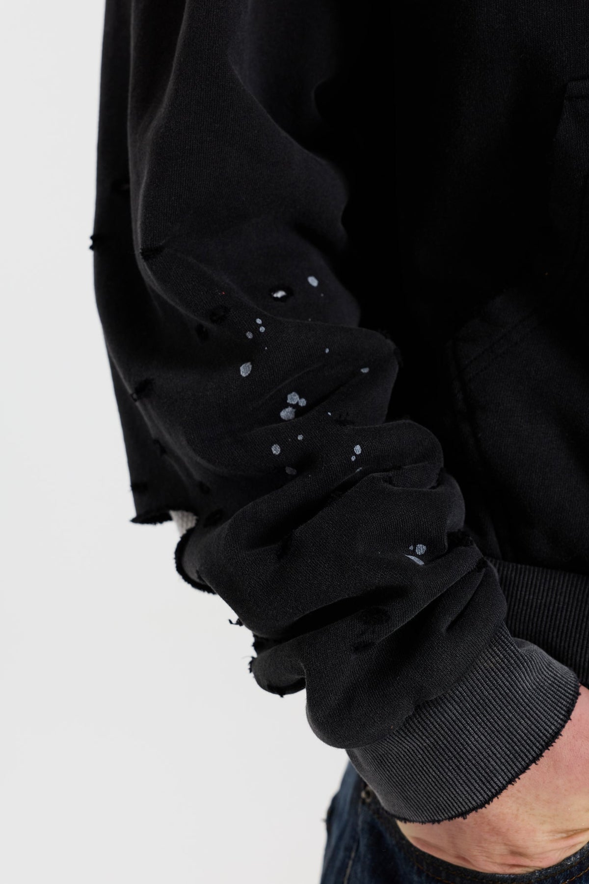 Sun Faded Waffle Zip Hoodie – Negro Lavado