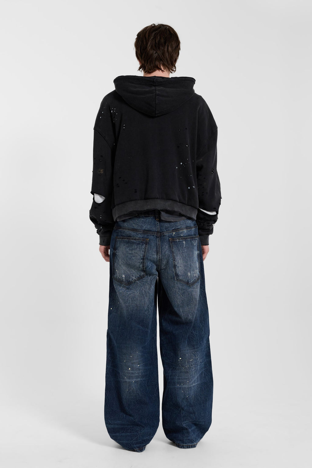 Sun Faded Waffle Zip Hoodie – Negro Lavado