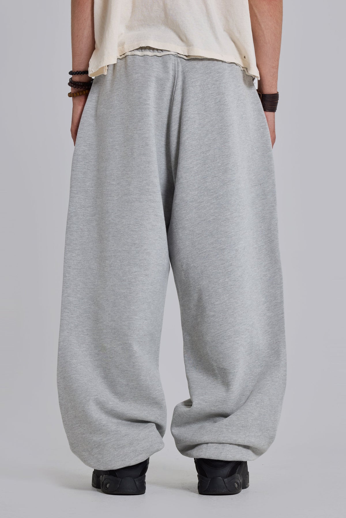 Grey Marl Cuffed Baggy Monster Joggers