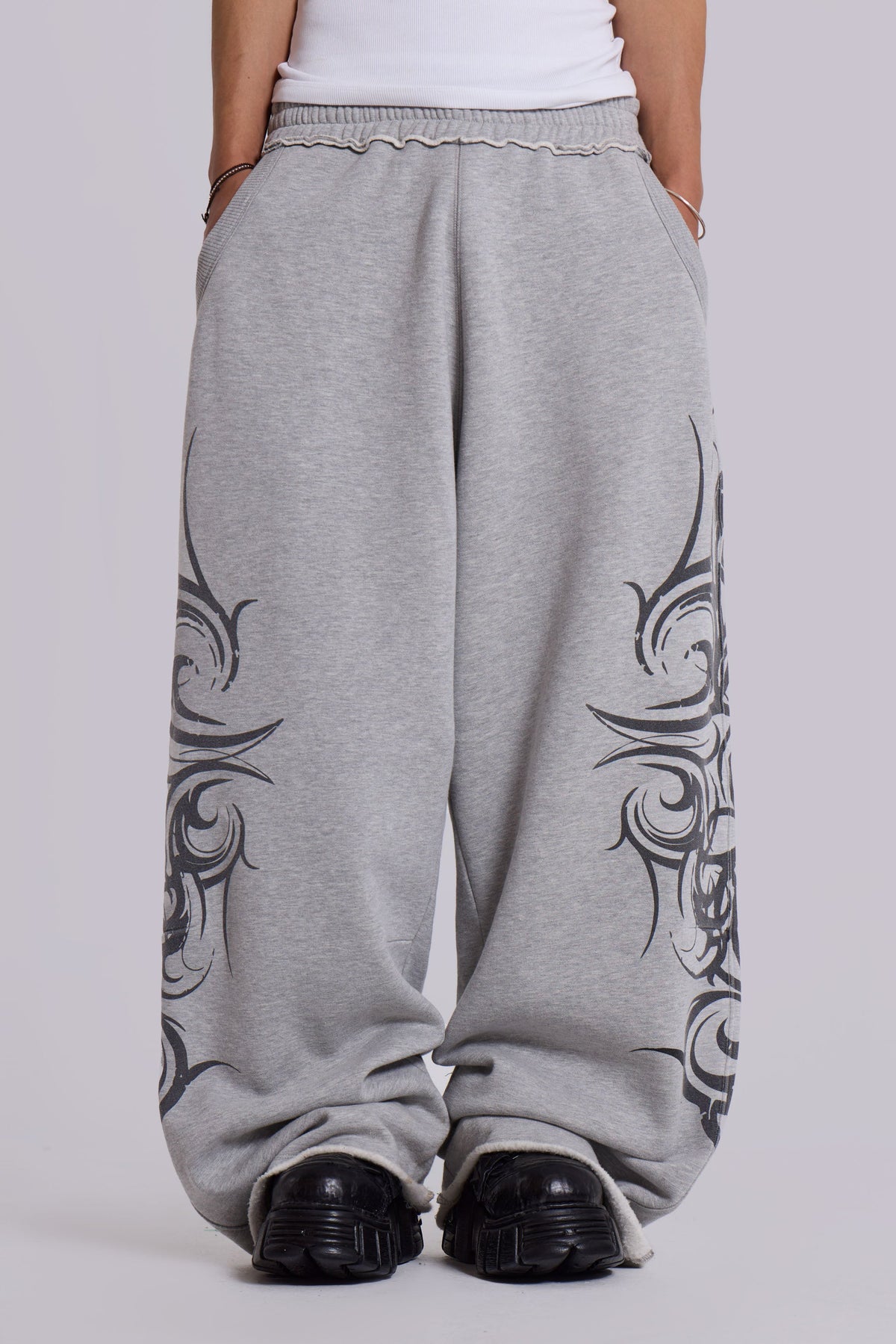 Grey Baggy Blade Joggers