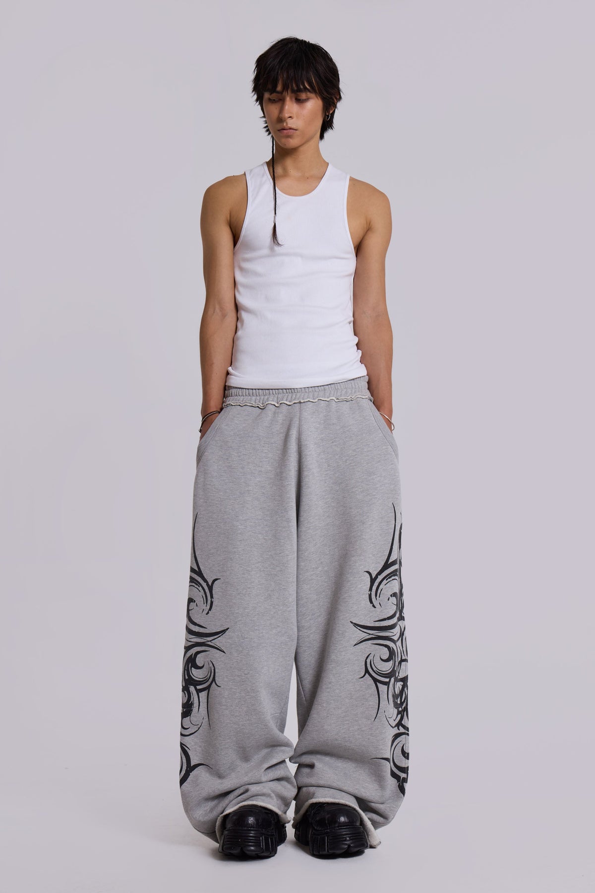 Grey Baggy Blade Joggers