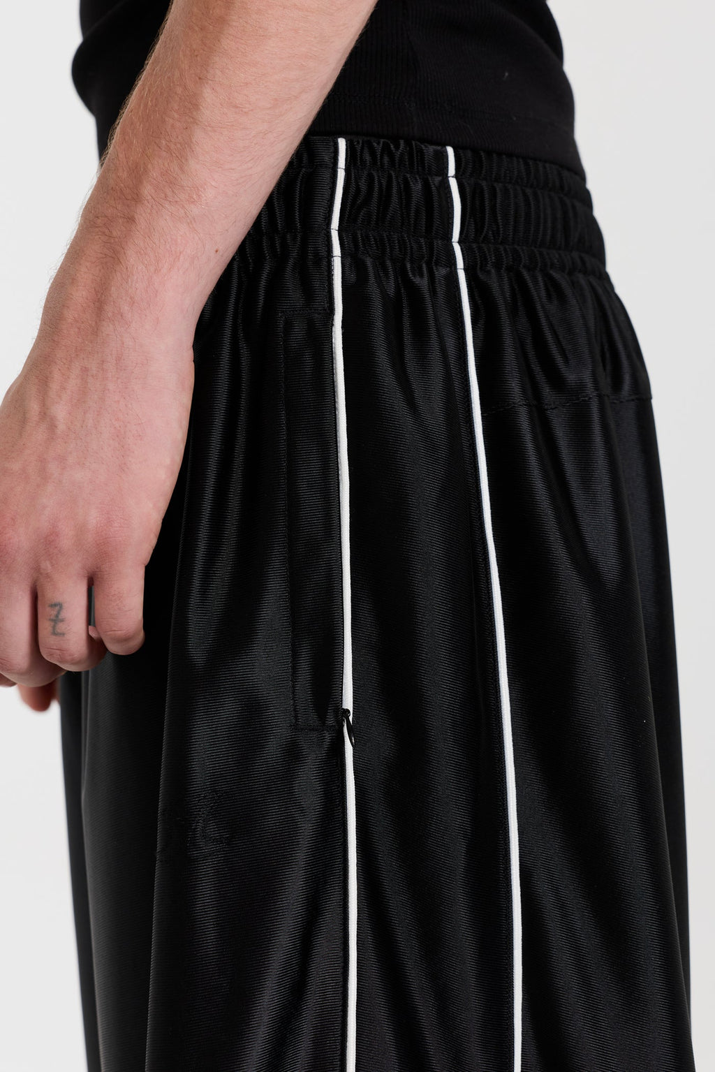 Black Metallic Vapor Joggers