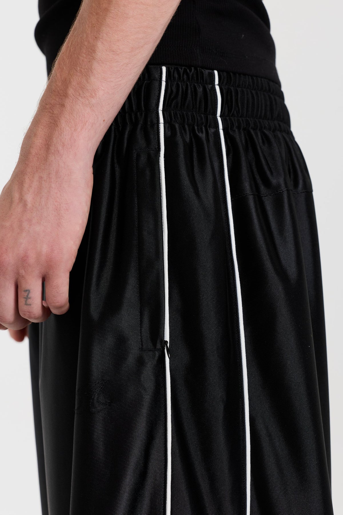 Black Metallic Vapor Joggers