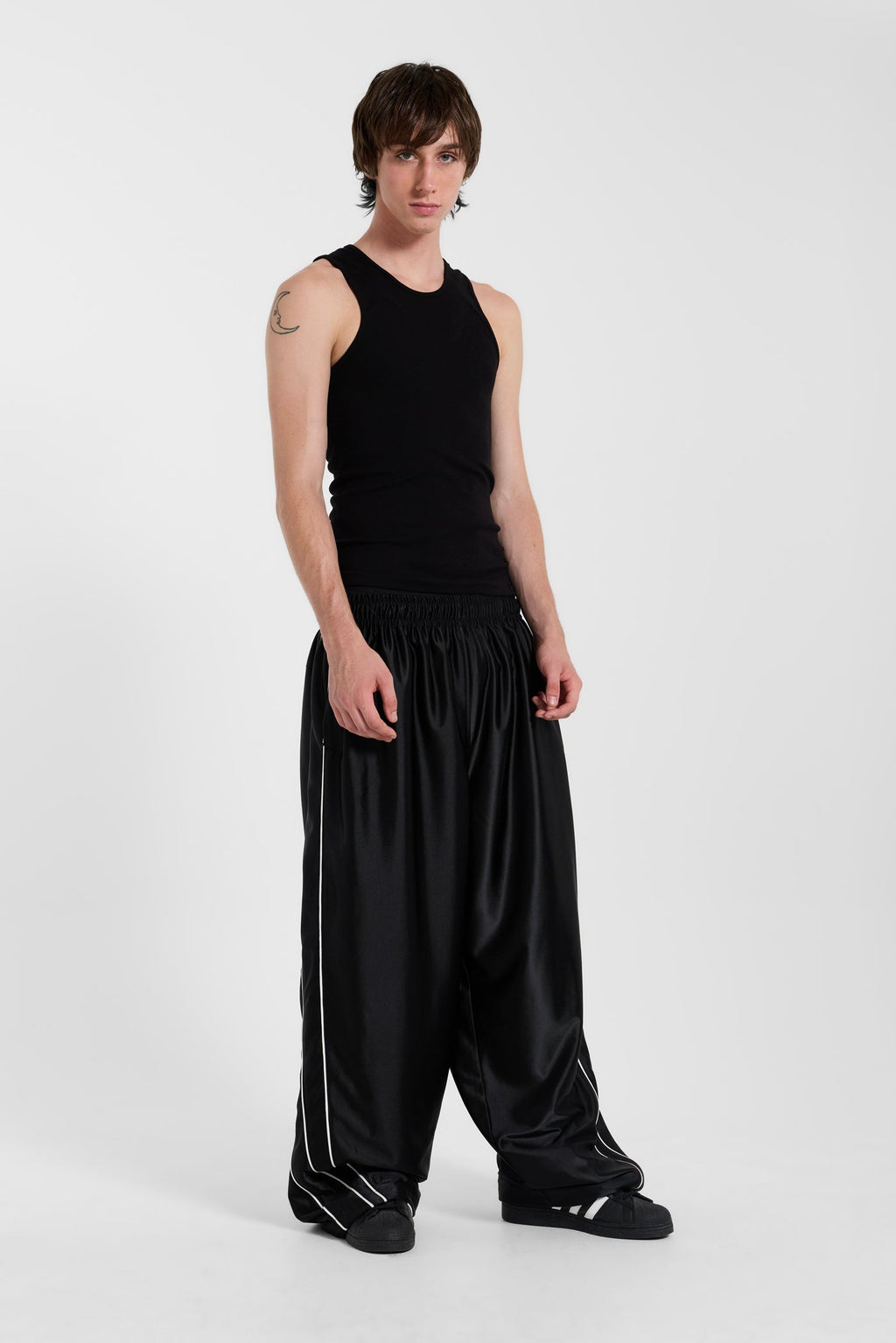 Black Metallic Vapor Joggers