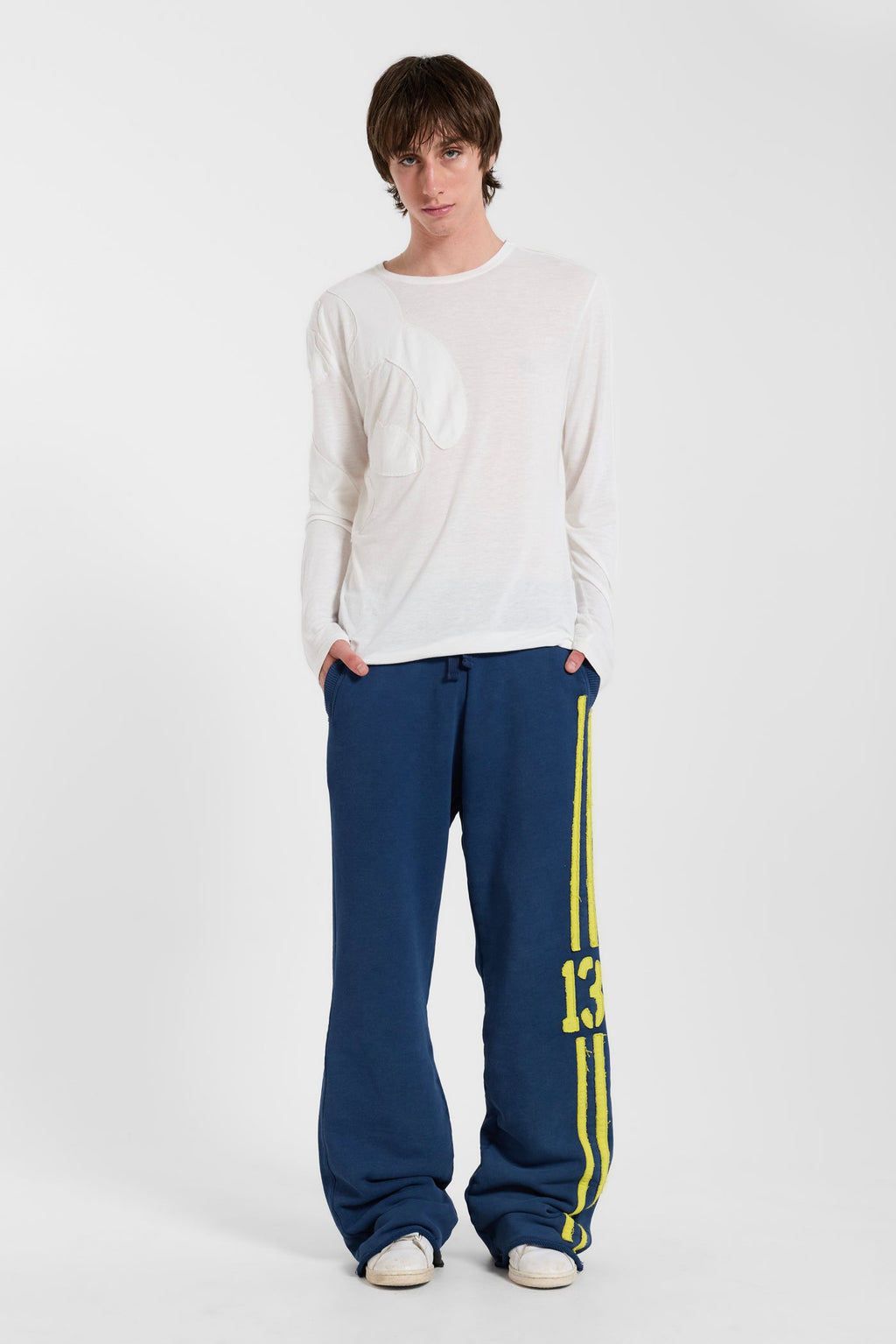 13 Stripe Straight Jogger in Navy