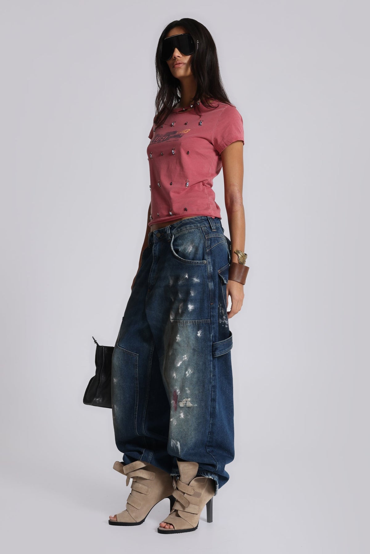 Splatter Cinch Carpenter Jeans