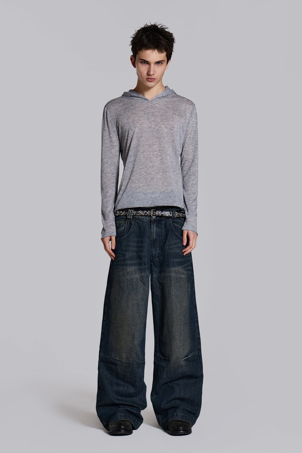 Sudadera con capucha Mist gris jaspeado