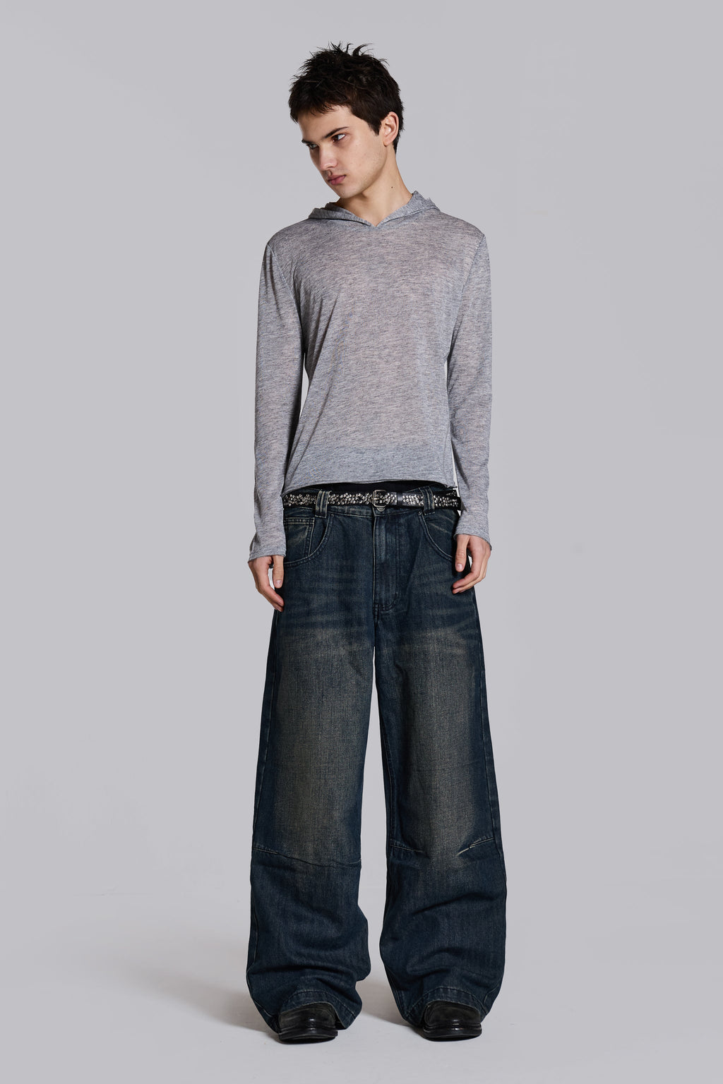 Sudadera con capucha Mist gris jaspeado