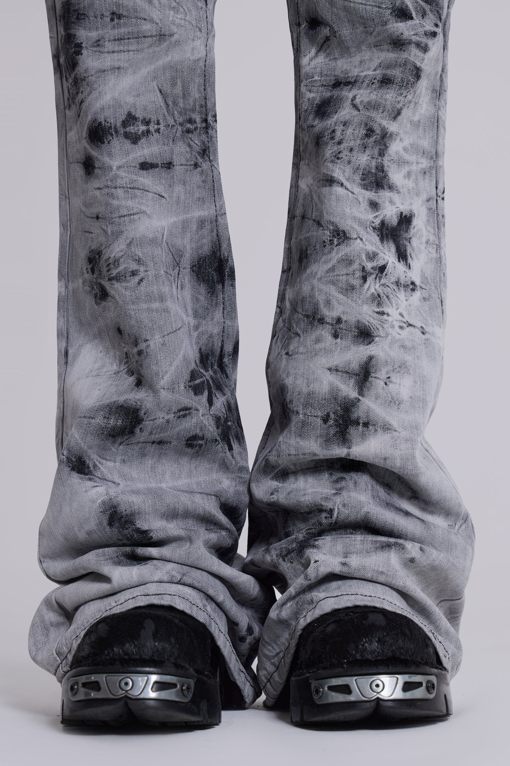 Grey Tie Dye Drift Bootcut Jeans