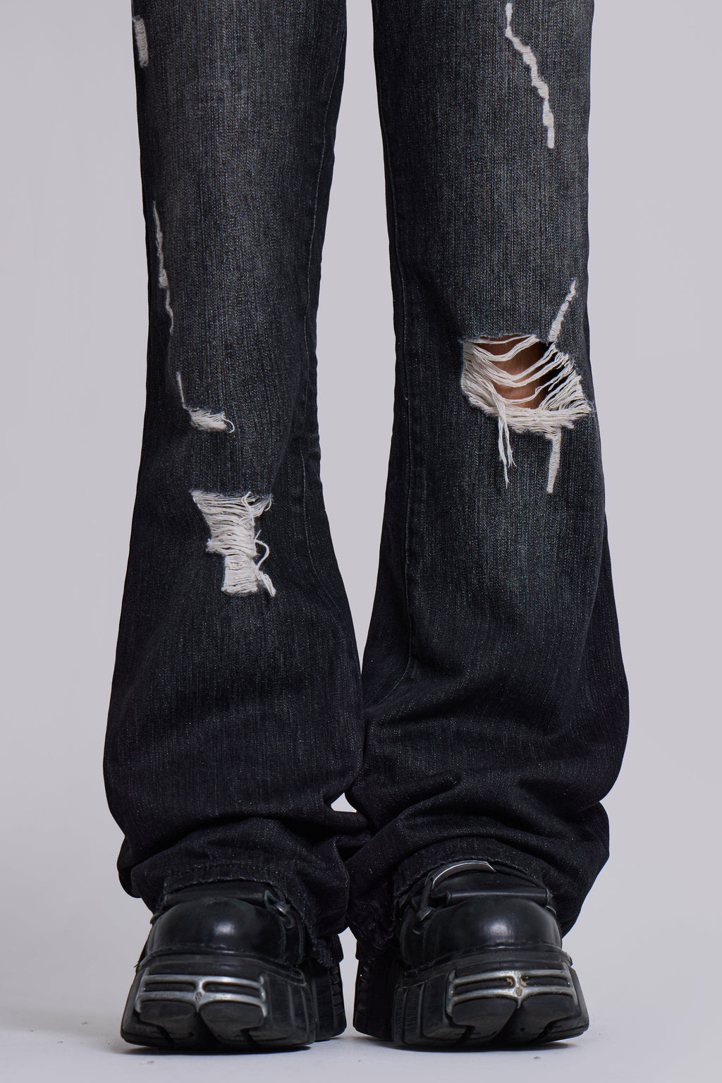 Black Cross Stud Drift Bootcut Jeans