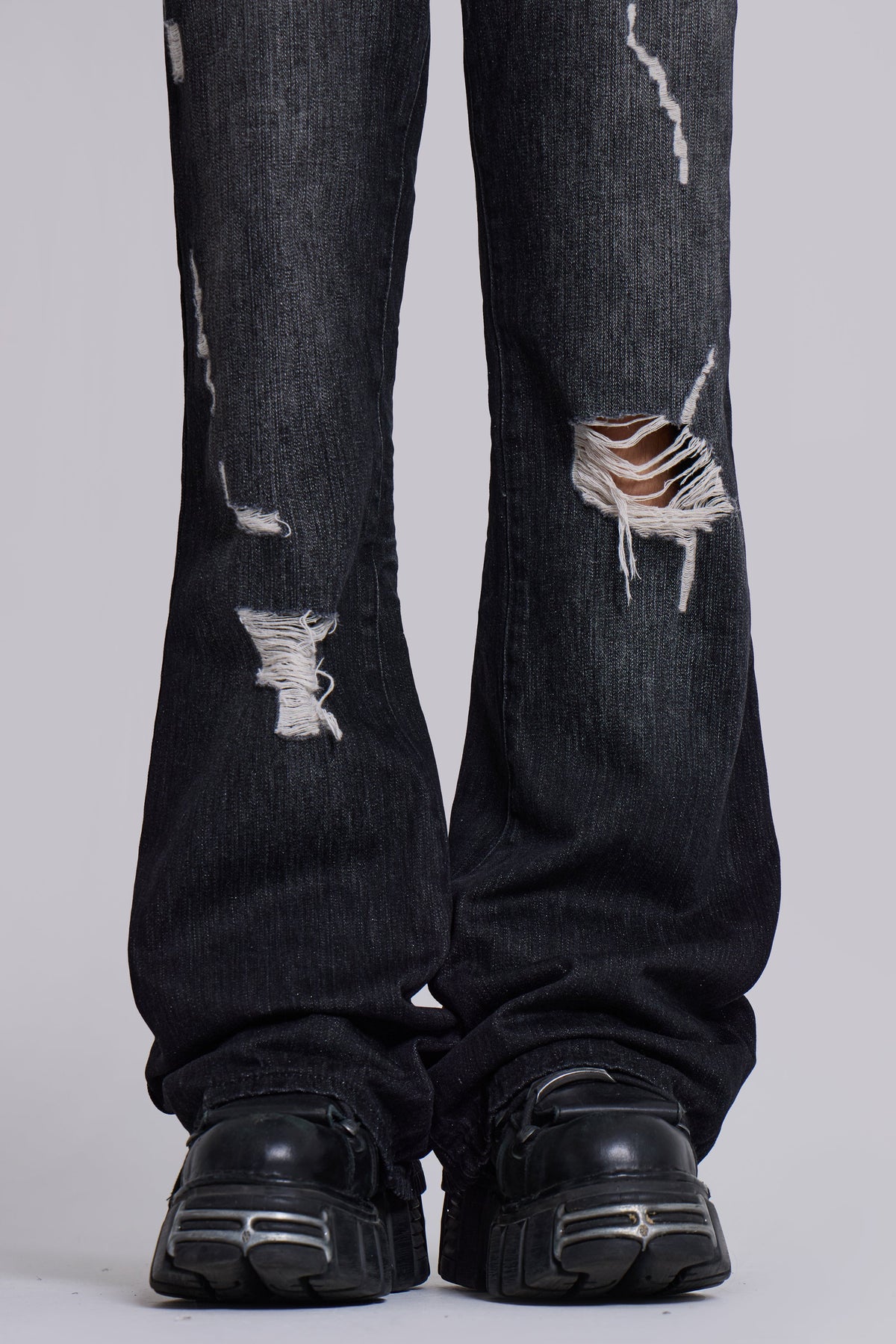 Black Cross Stud Drift Bootcut Jeans