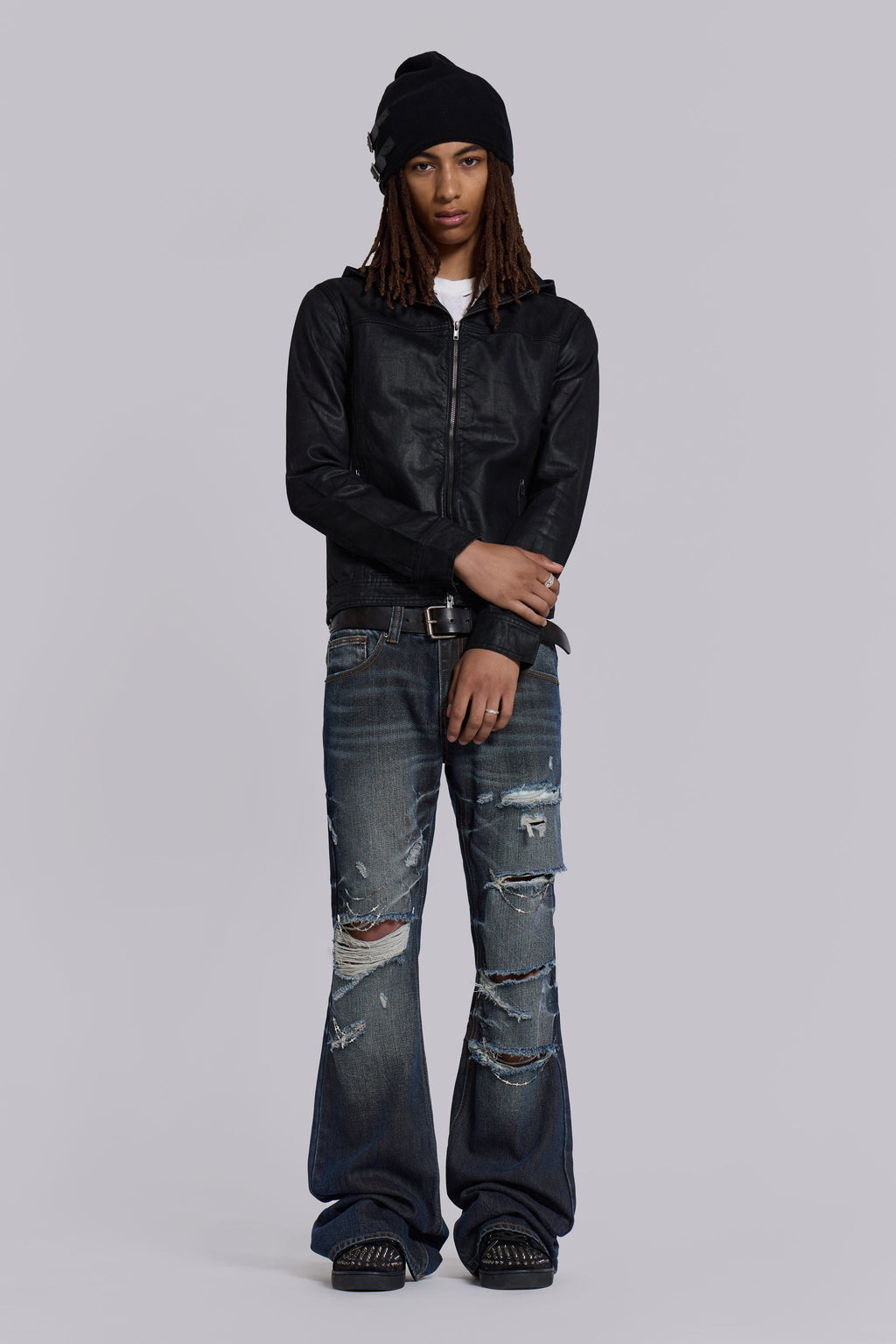 Cross Chain Blue Drift Bootcut Jeans