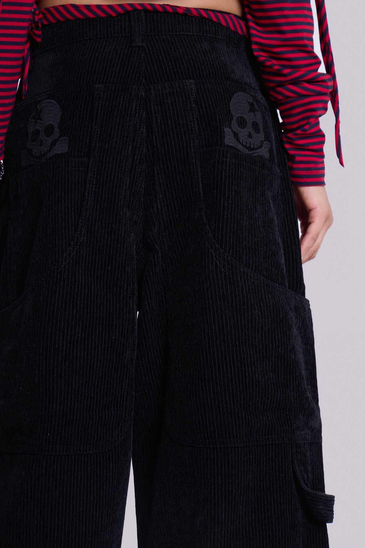 Black Skull Cord Colossus Jeans