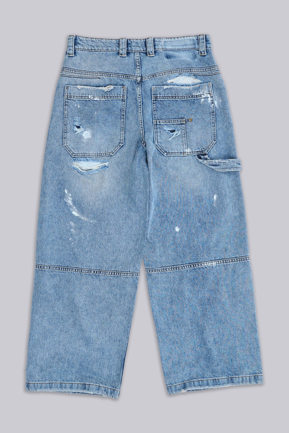 Vaqueros carpenter vintage desgastados azules