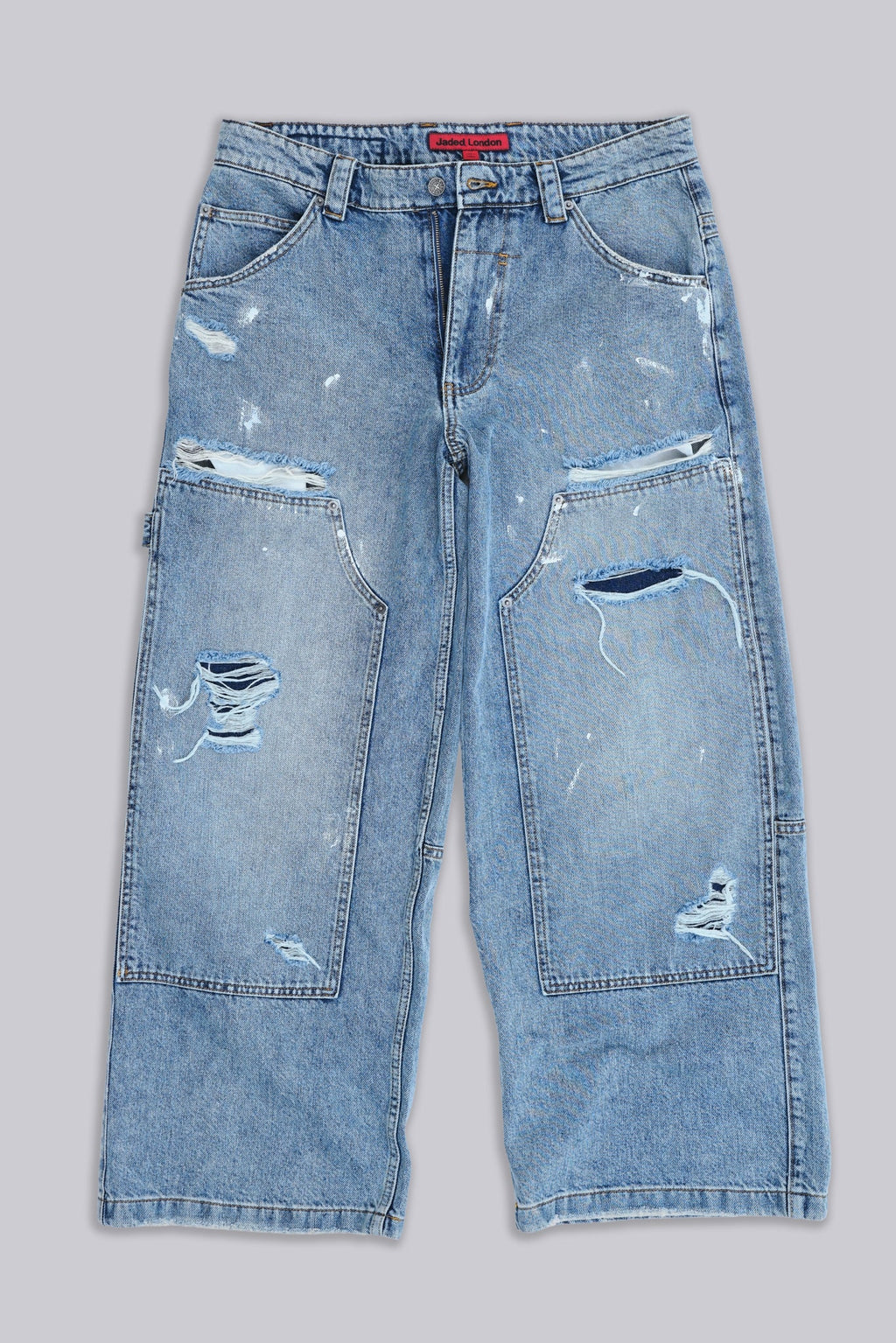 Vaqueros carpenter vintage desgastados azules
