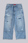 Vaqueros carpenter vintage desgastados azules