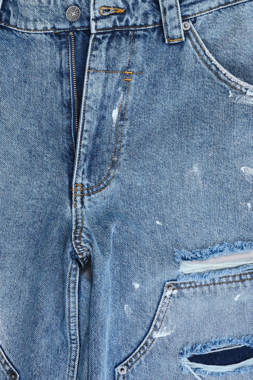 Vaqueros carpenter vintage desgastados azules