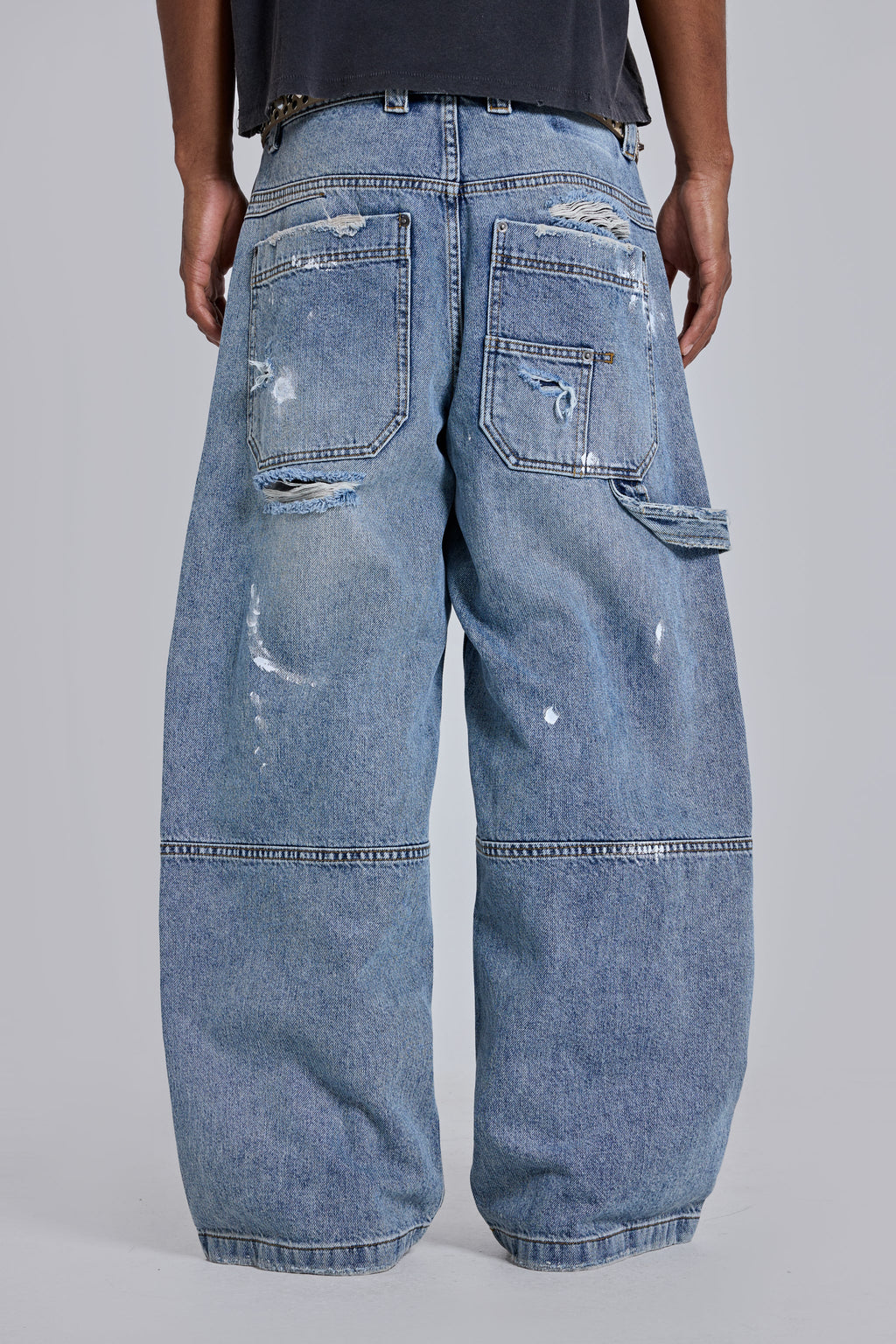 Vaqueros carpenter vintage desgastados azules