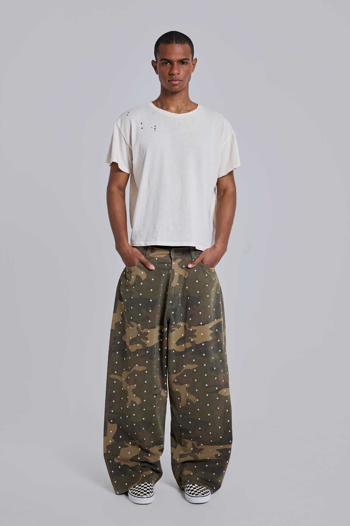 White Moth Cropped T-Shirt