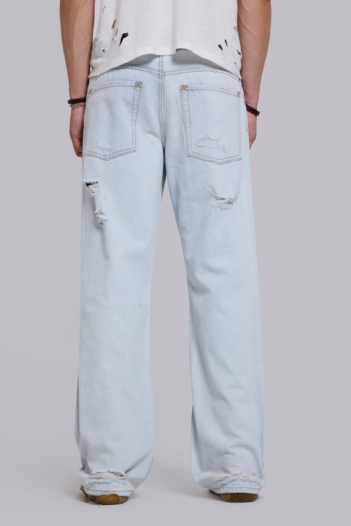 Bleach Straight Leg Distressed Jeans