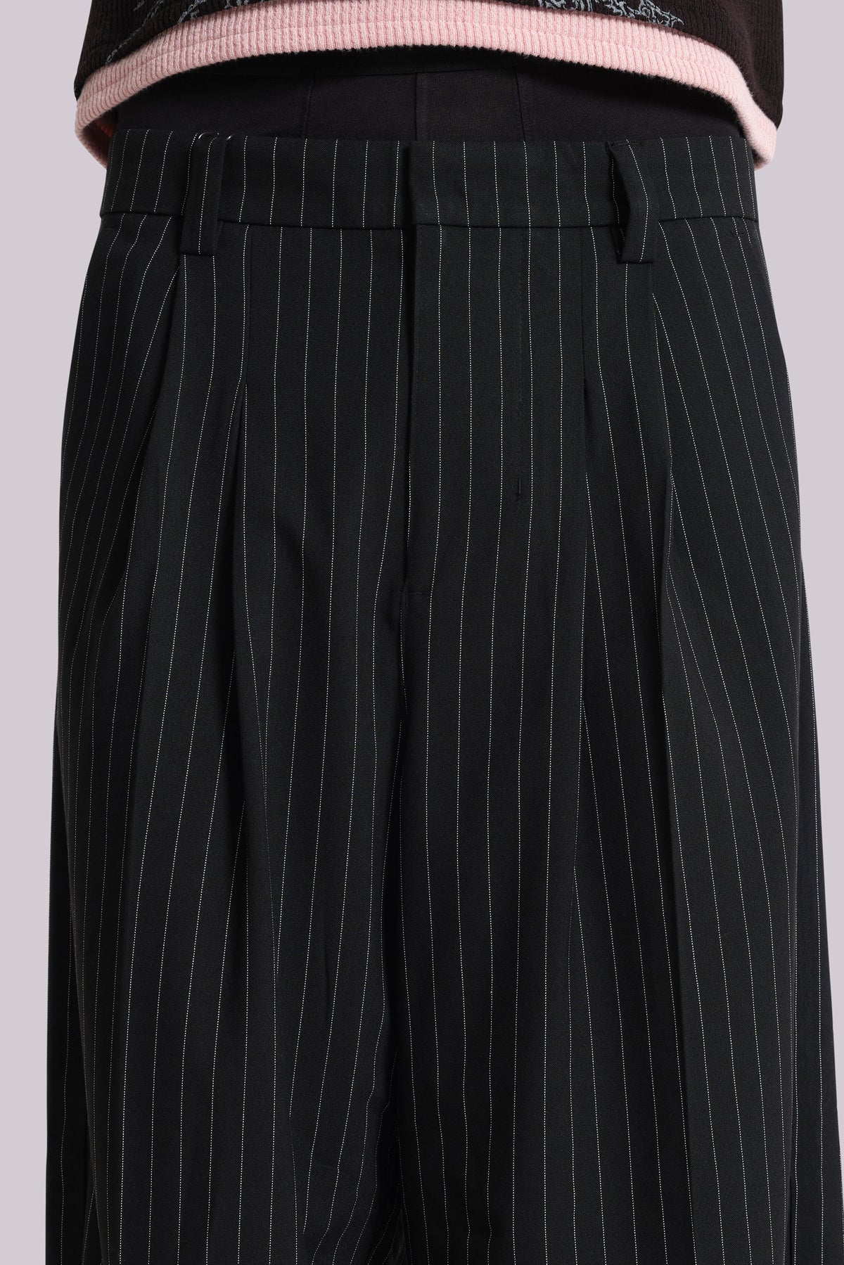 Black Pinstripe Goliath Suit Pants