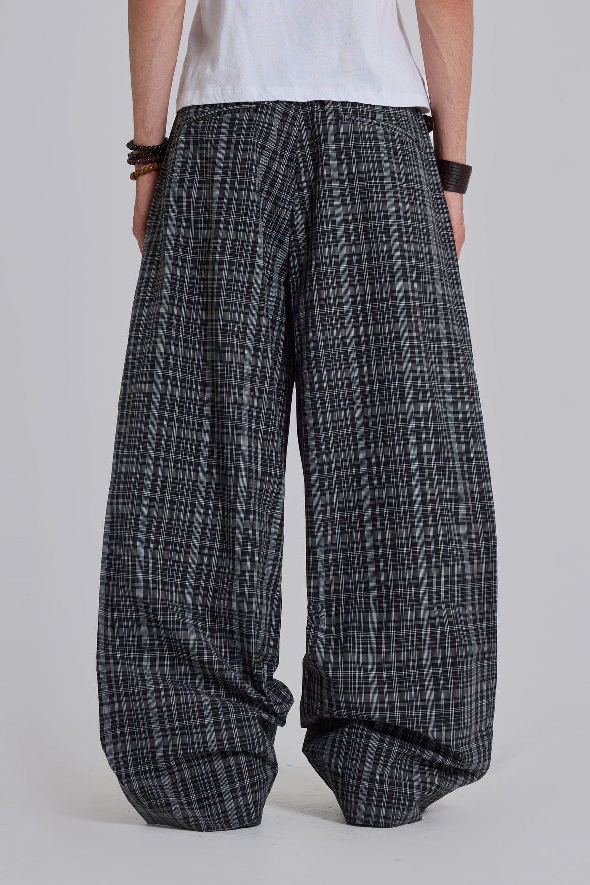 Black Check Goliath Suit Trousers