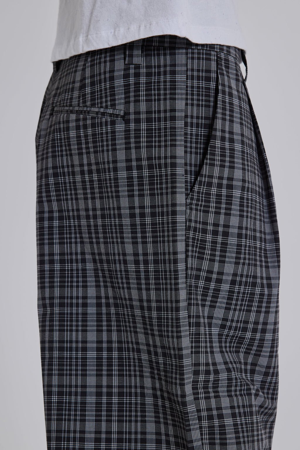Black Check Goliath Suit Trousers