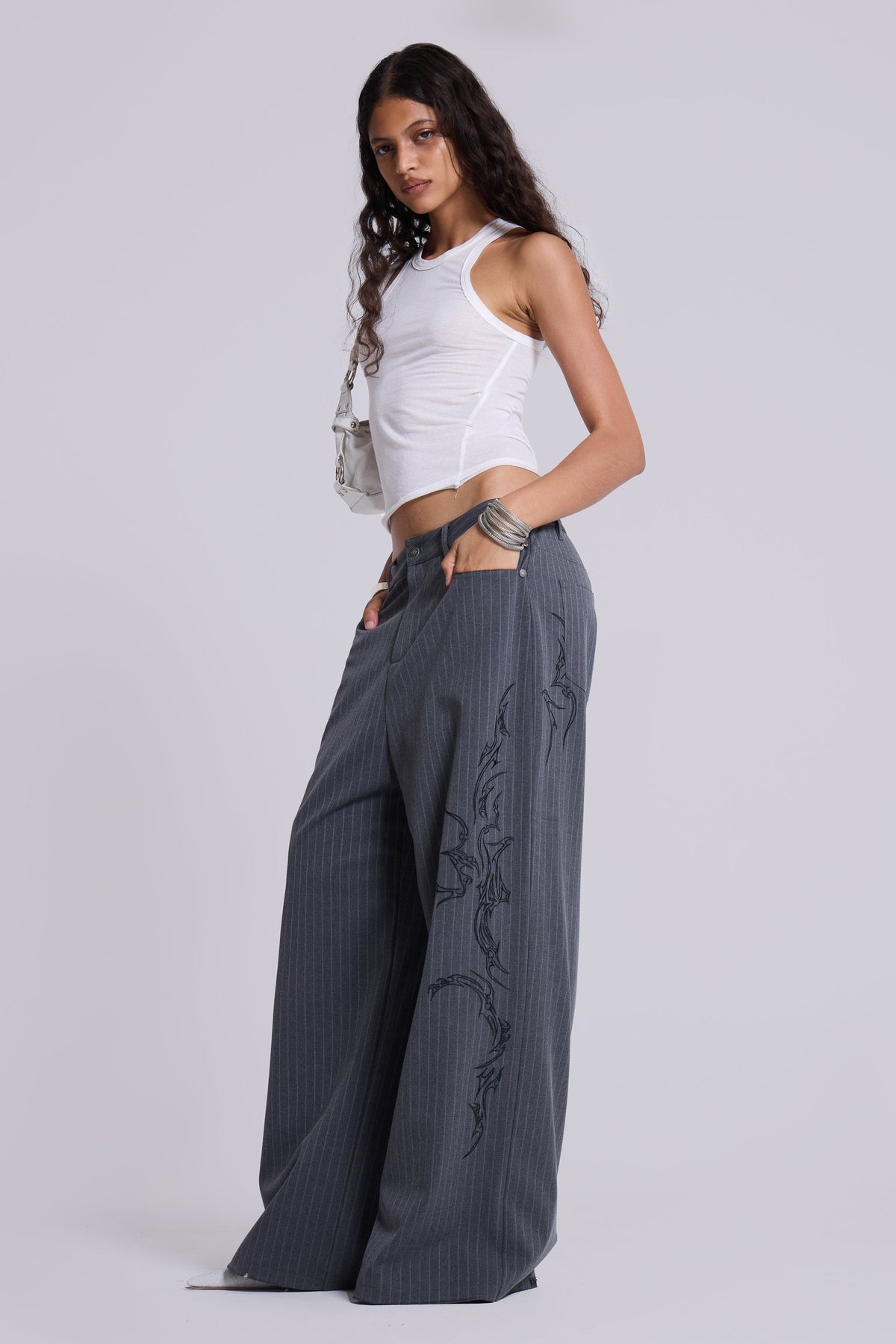 Tattoo Pinstripe Goliath Suit Pants
