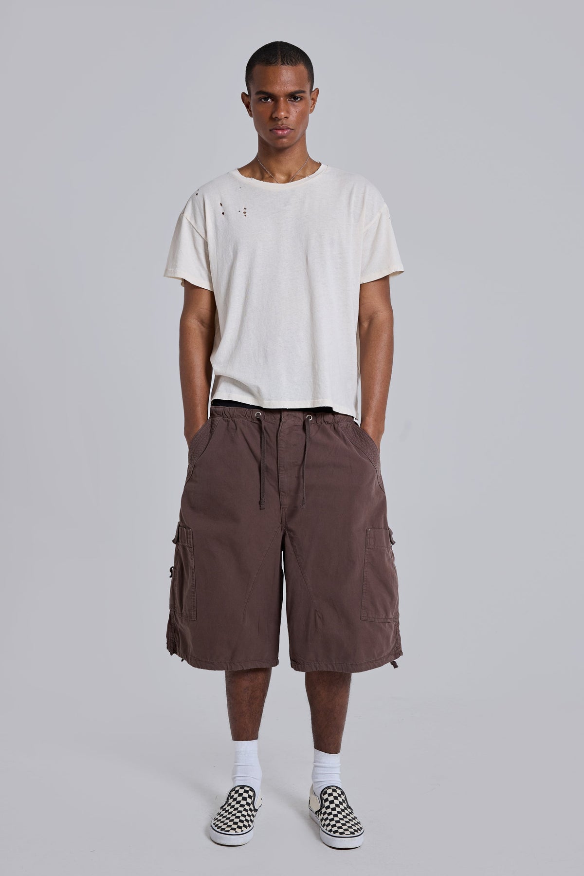 Shorts baggy Cargo paracaídas marrones