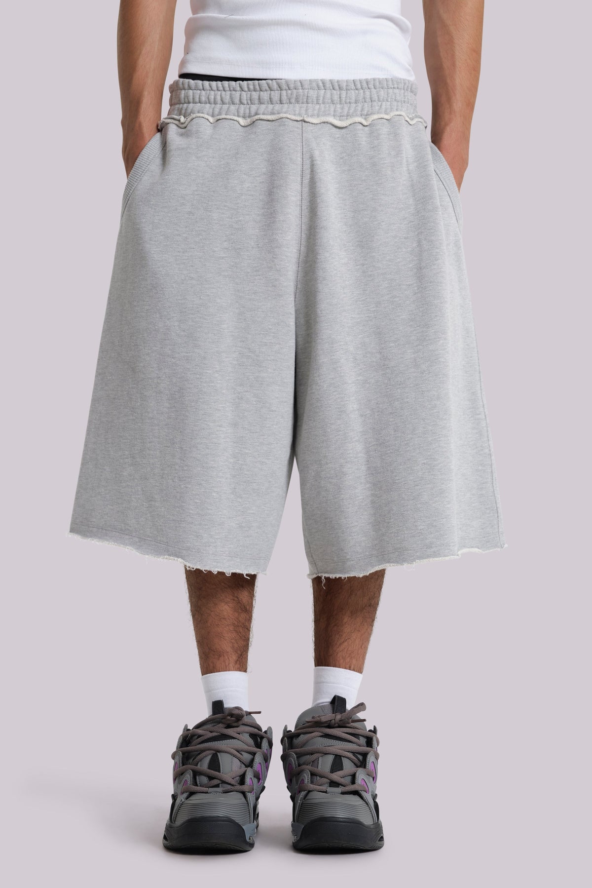 Shorts baggy Monster Jogger gris jaspeado