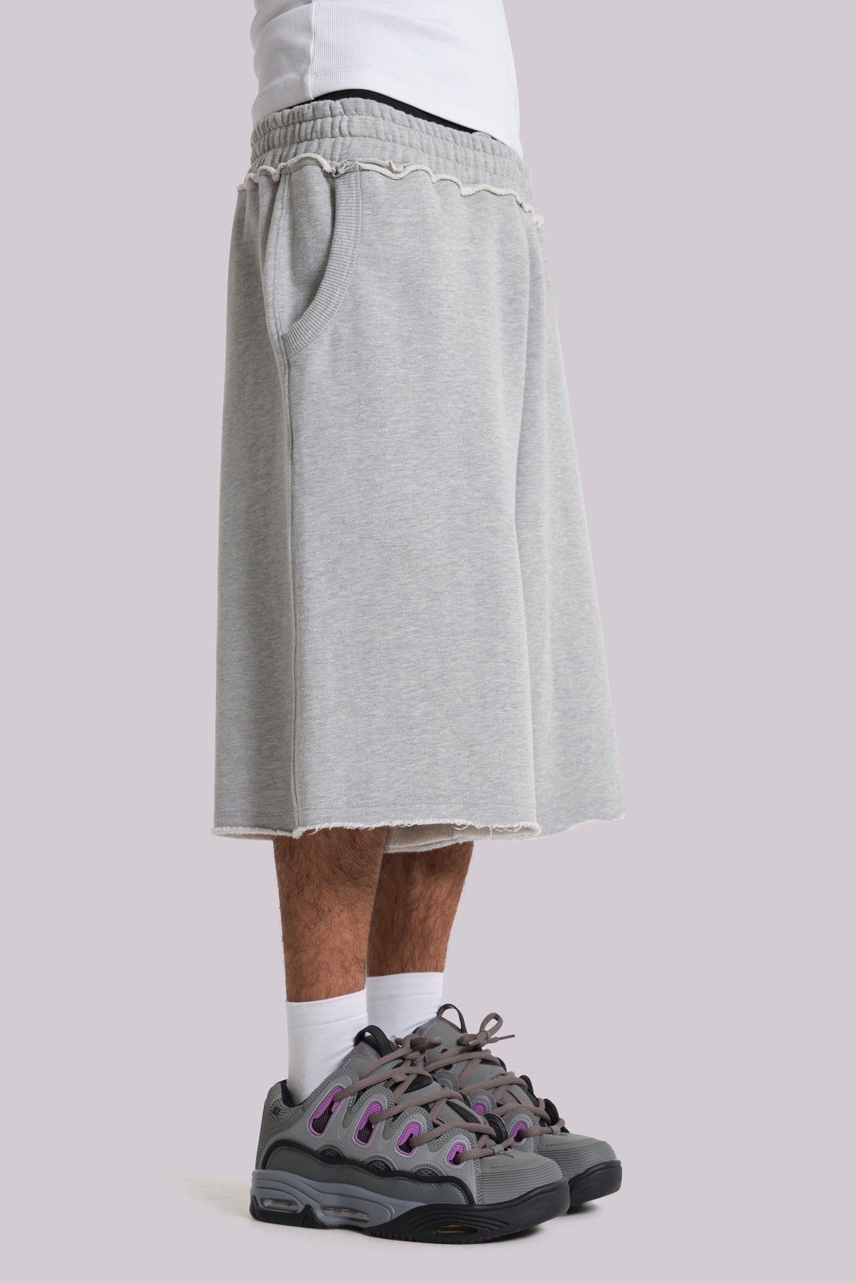 Shorts baggy Monster Jogger gris jaspeado