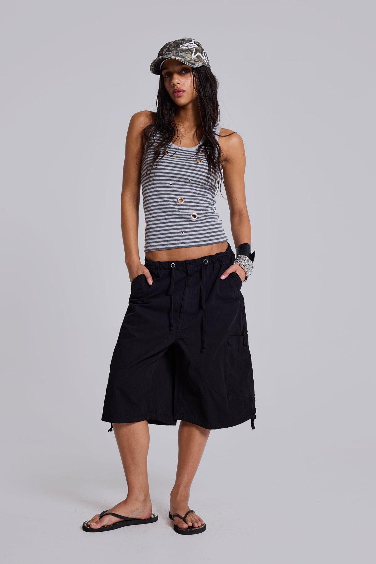 Black Parachute Cargo Shorts