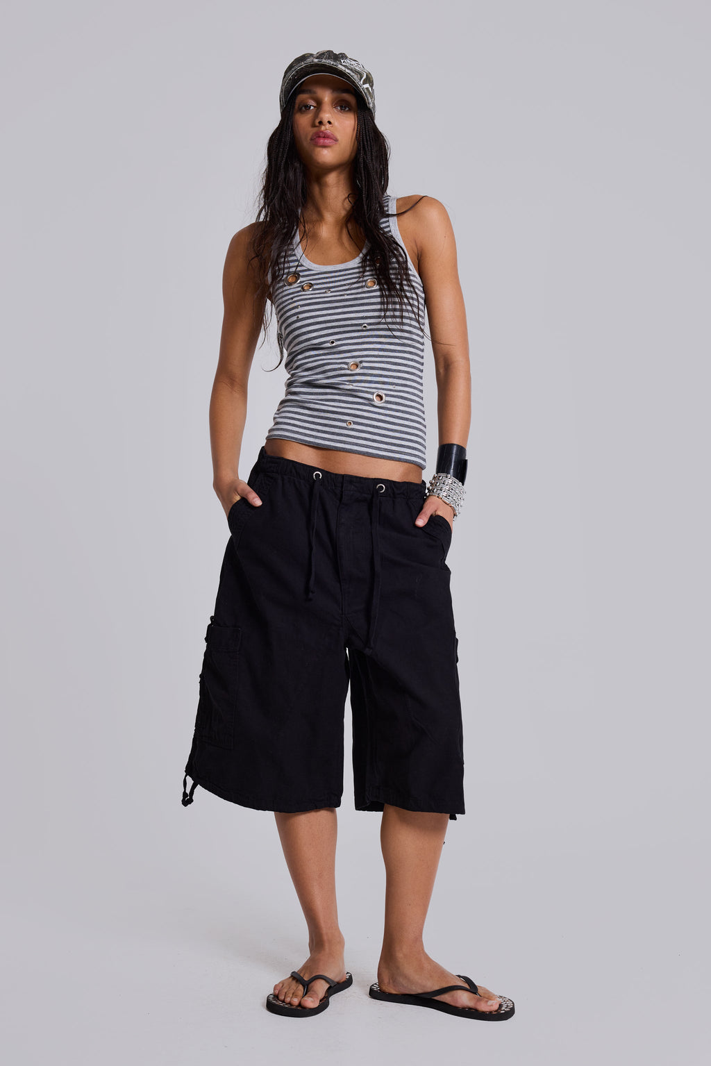 Black Parachute Cargo Shorts