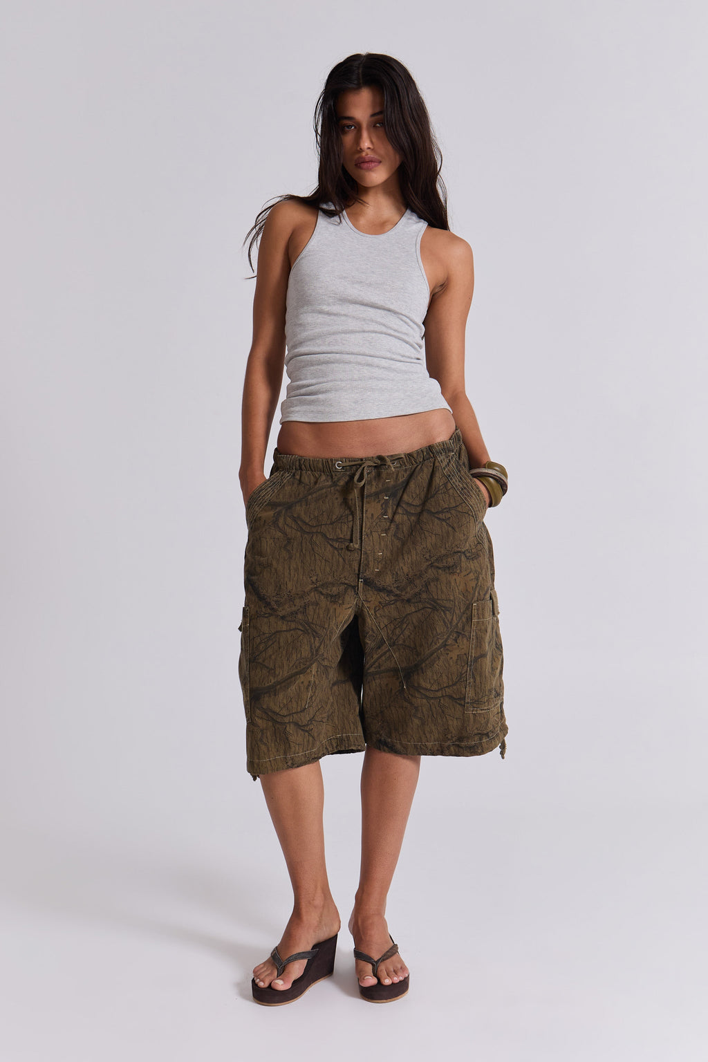 Forest Camo Parachute Shorts
