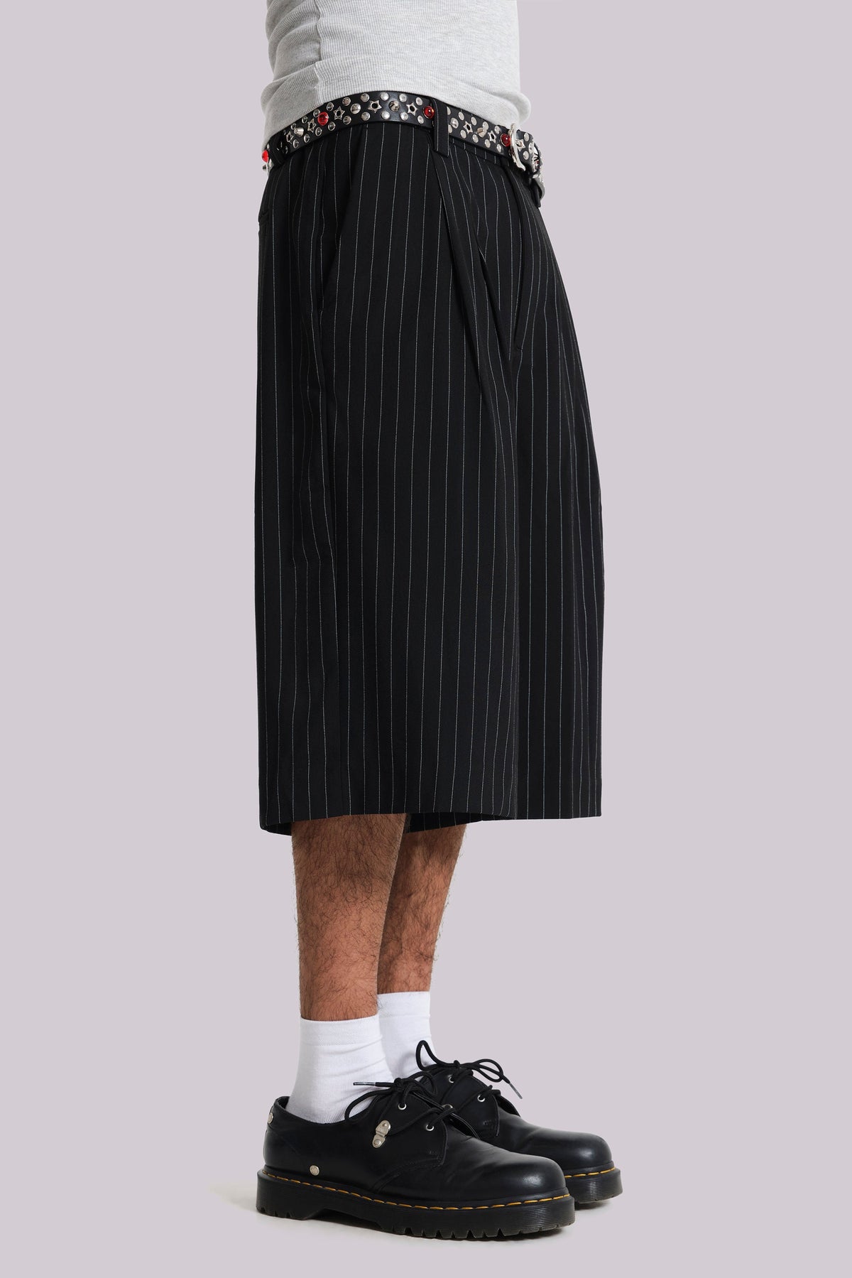 Shorts baggy Goliath de raya diplomática negros