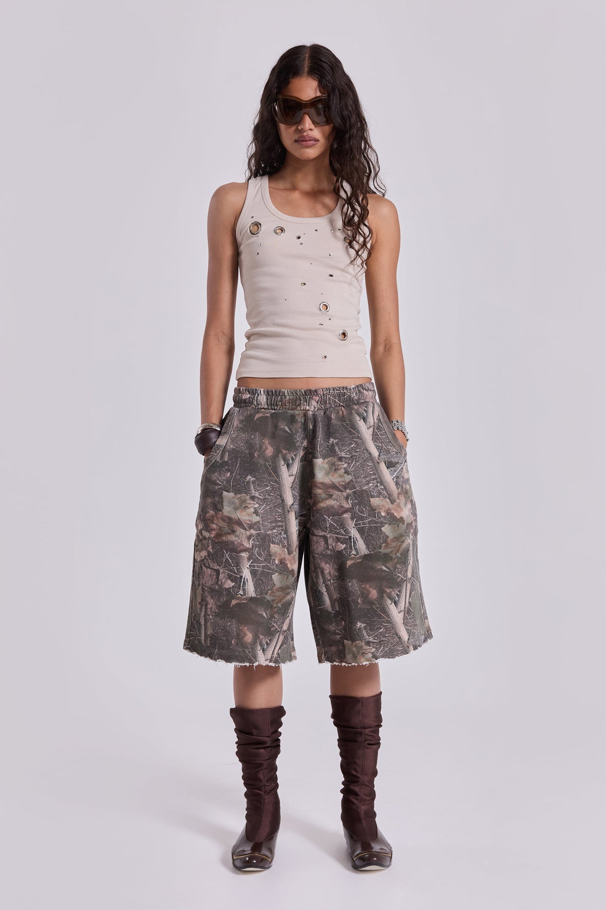 Shorts de chándal Woodland Monster camuflaje